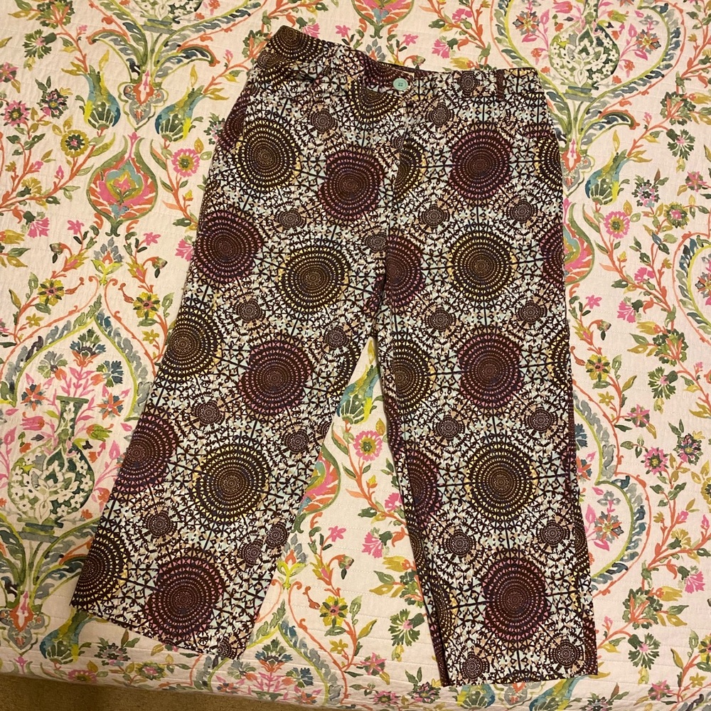 Bamboo Traders size 10P cotton spandex vibrant design pants. EUC